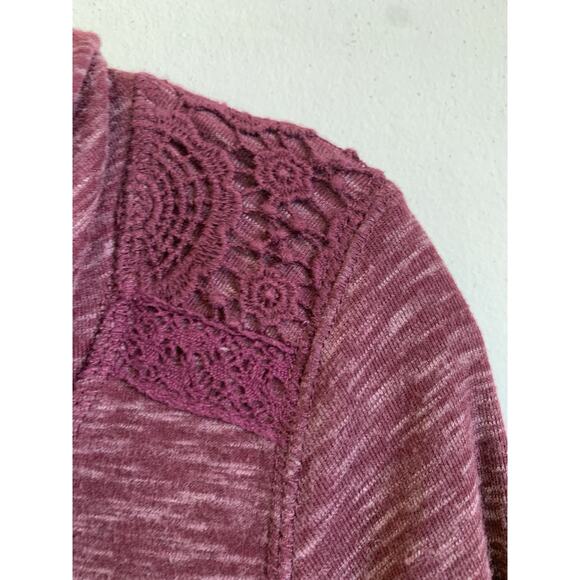 Anthropologie Saturday Sunday Tunic Dress Cowl Neck Long Sleeve Crochet Size L - Picture 9 of 16